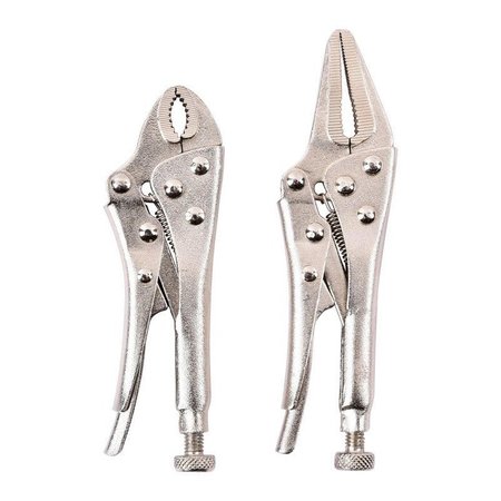 HOME PLUS 4-3/4 in. Carbon Steel Two Piece Locking Pliers Set AC2014204